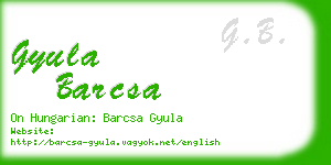 gyula barcsa business card